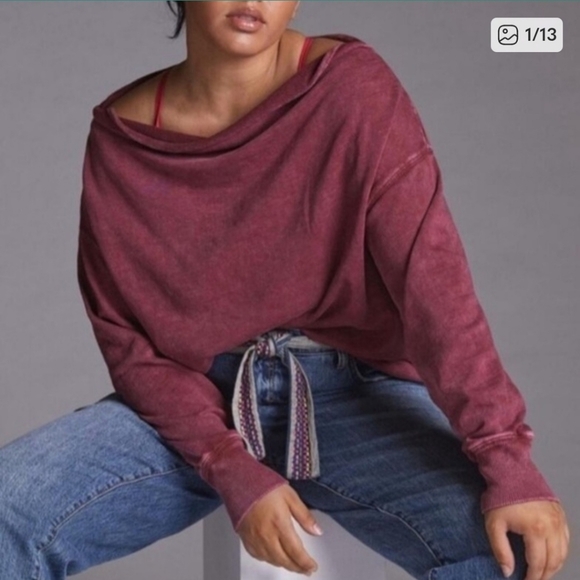 Pilcro Tops - Anthropologie Pilcro Donna Boatneck Slouchy Pullover Sweatshirt Tunic